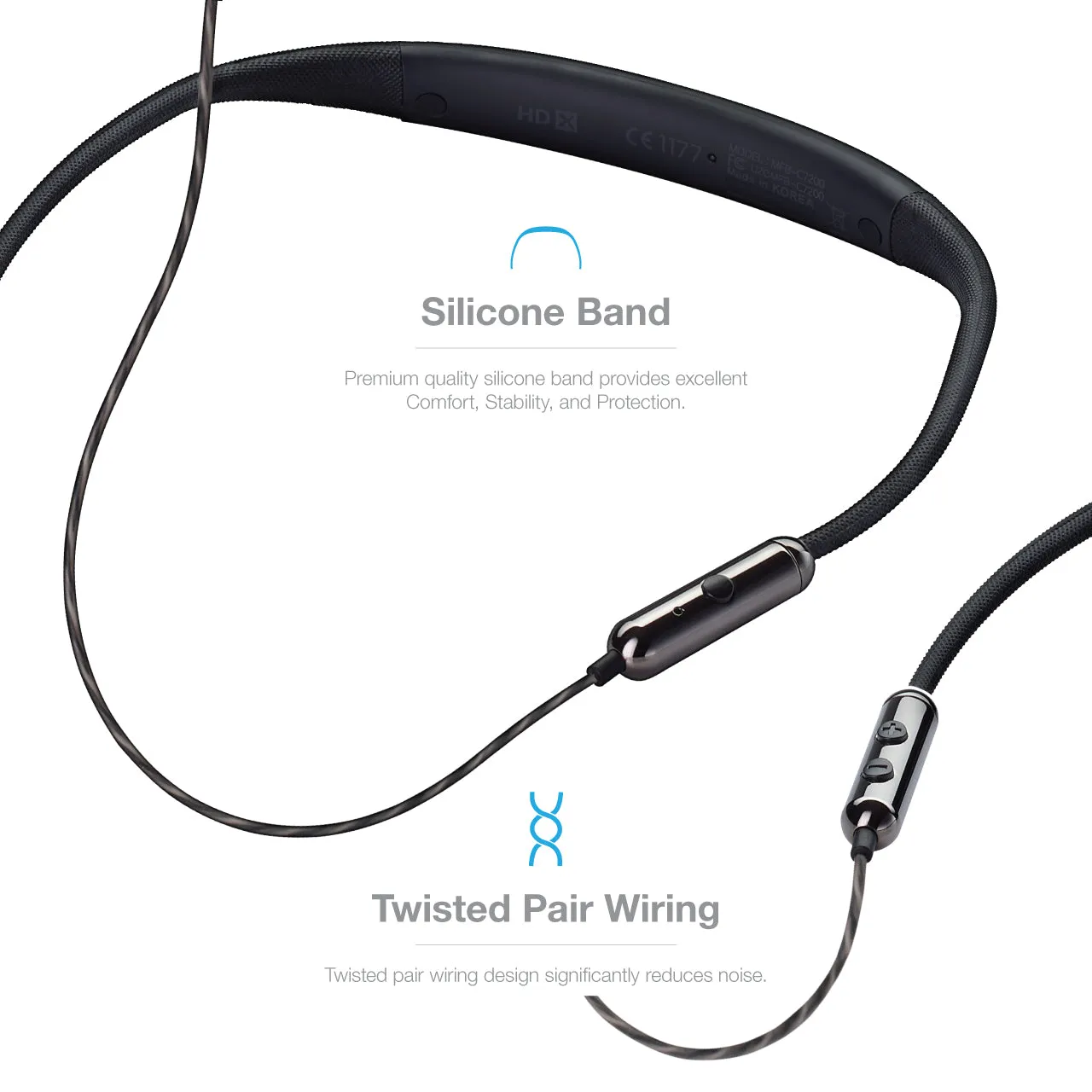 OG-MobiFren Seiren Hi-Res Stereo Sound with Apt-X HD Stereo Bluetooth Headset Elastic earphone