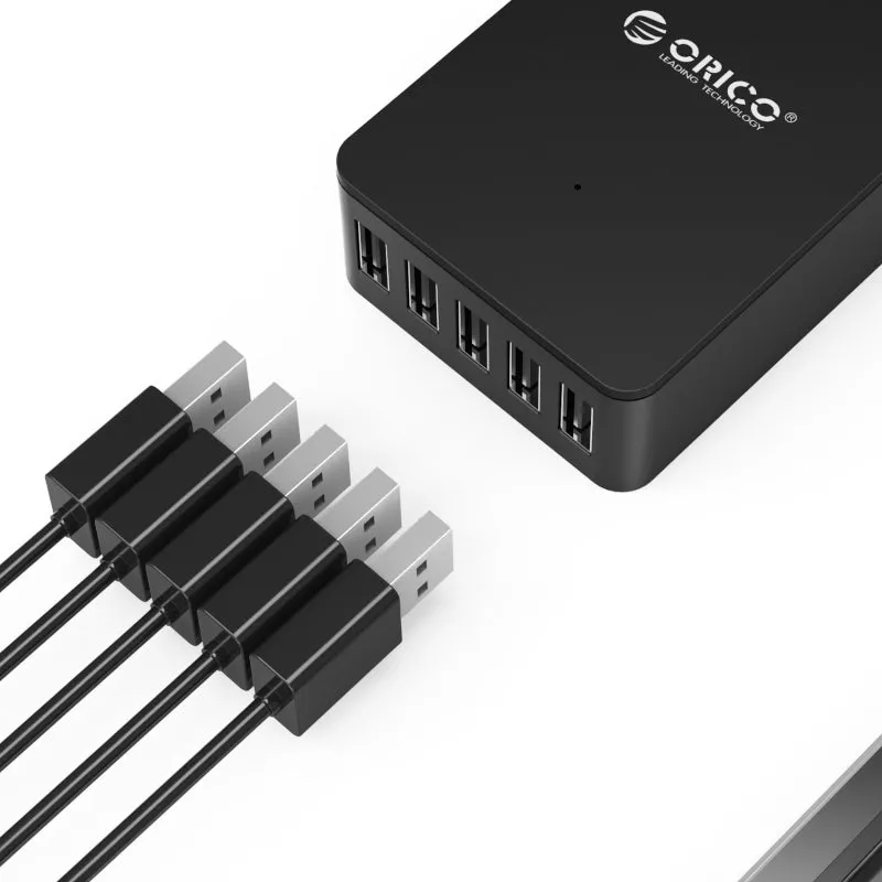 Orico 5 Port 40W Charge Desktop Charger - Black