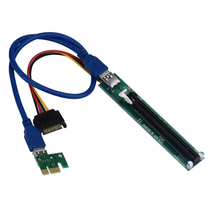 PCI-E Express 1X To 16X Extender Riser Card Adapter Power 60CM USB Cable Stable anti-burn#30