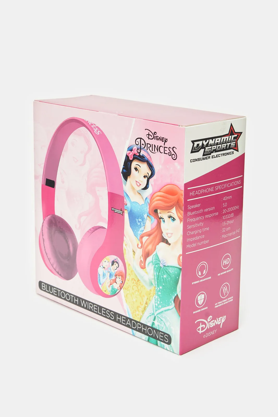 Pink Disney Princess Bluetooth Wireless Headphones