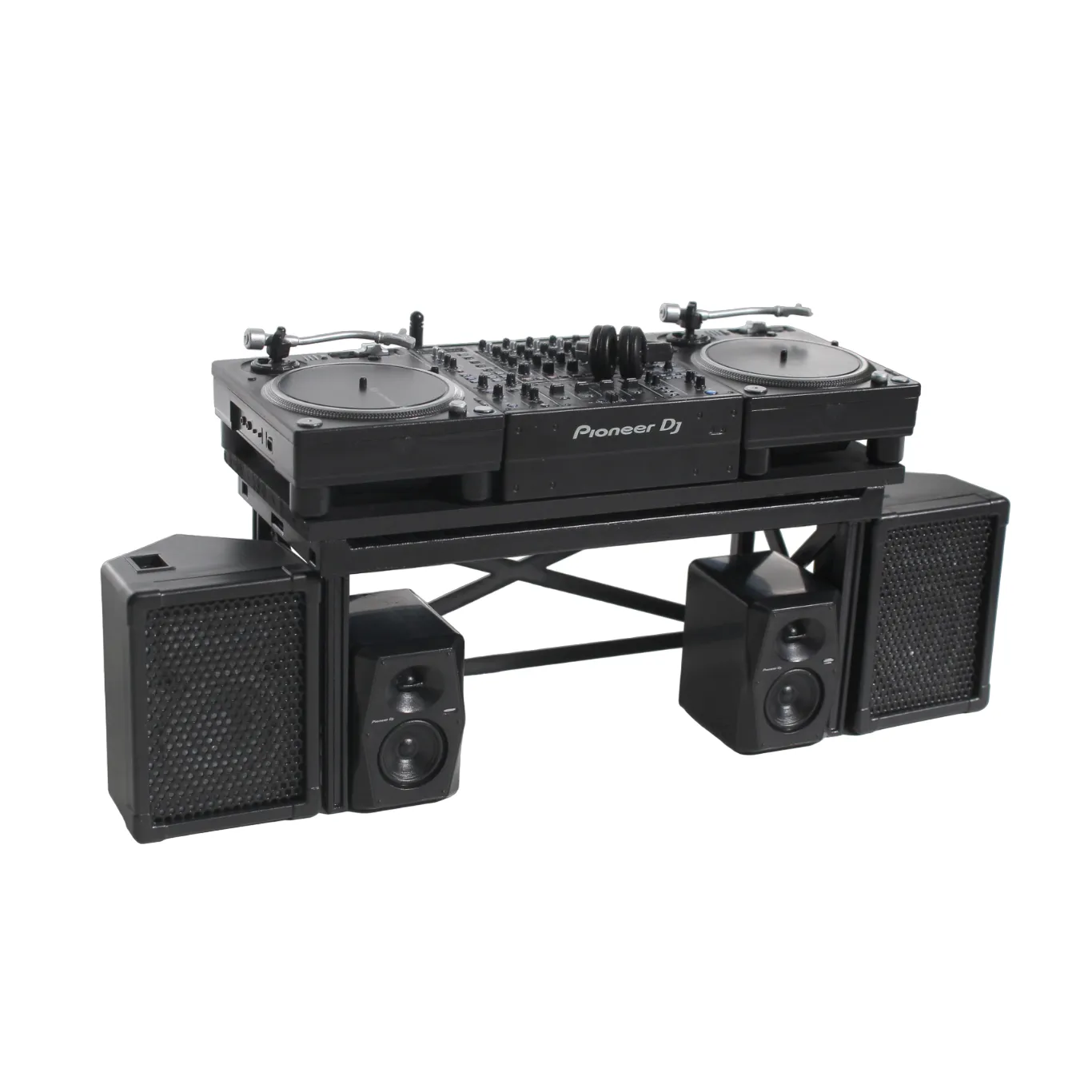 PIONEER TURNTABLE, MIXER, HEADPHONE and SPEAKER SET 【Miniature Professional DJ multi player set】