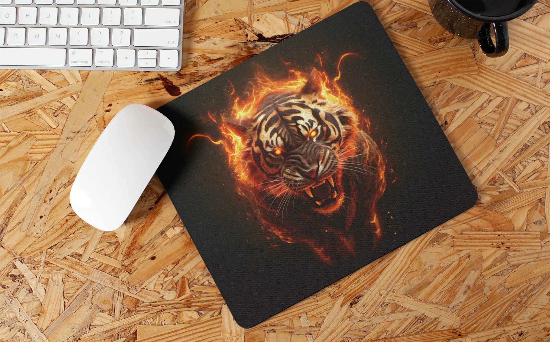 "Flame Tiger Art" Mouse Pad