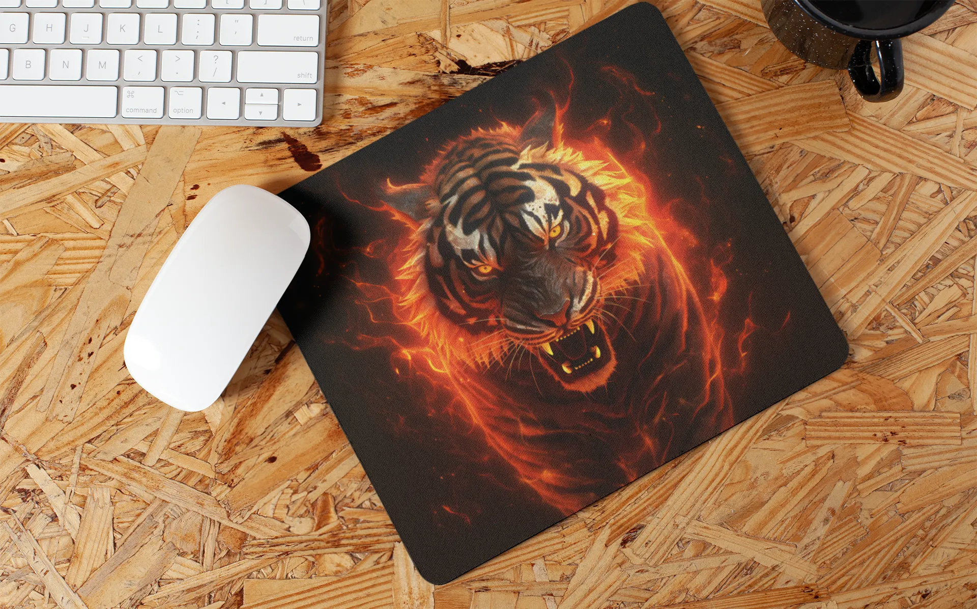 "Flame Tiger Art" Mouse Pad