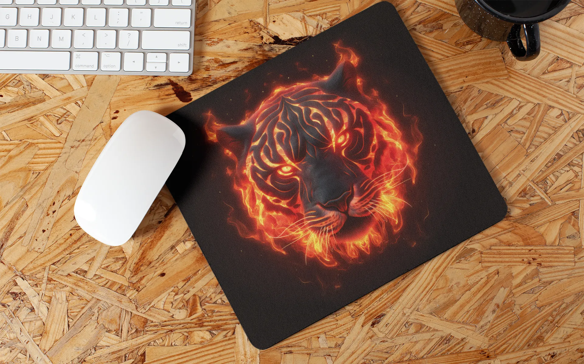 "Flame Tiger Art" Mouse Pad