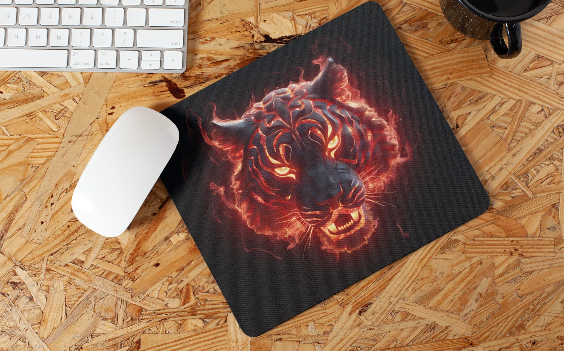 "Flame Tiger Art" Mouse Pad