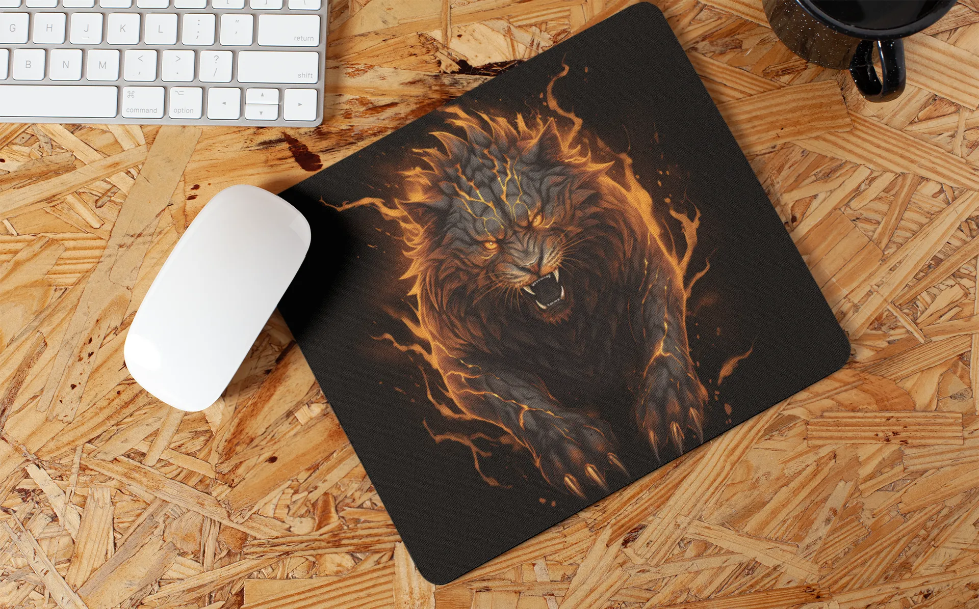 "Flame Tiger Art" Mouse Pad