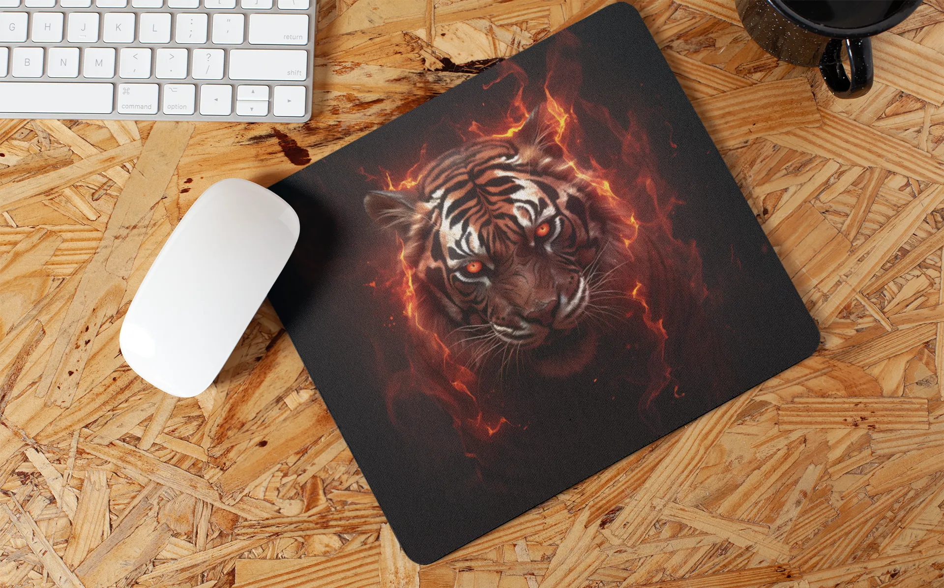 "Flame Tiger Art" Mouse Pad