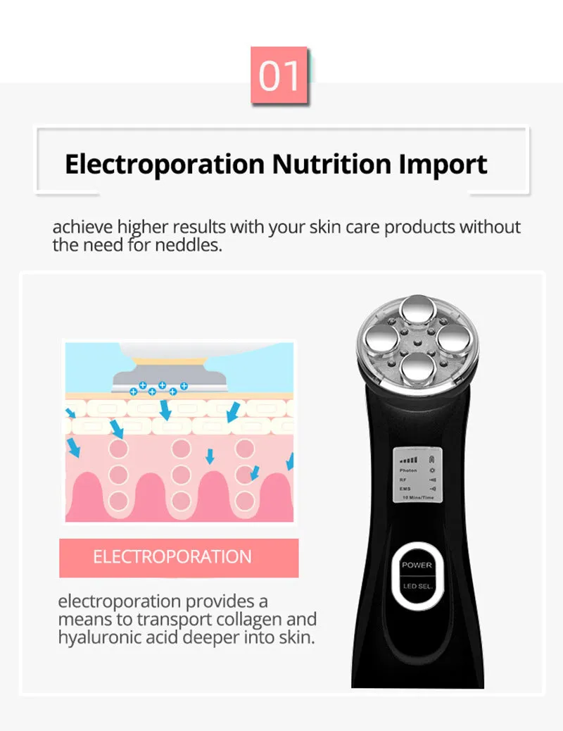 Radio Mesotherapy Electroporation Facial Care Instrument Whitening