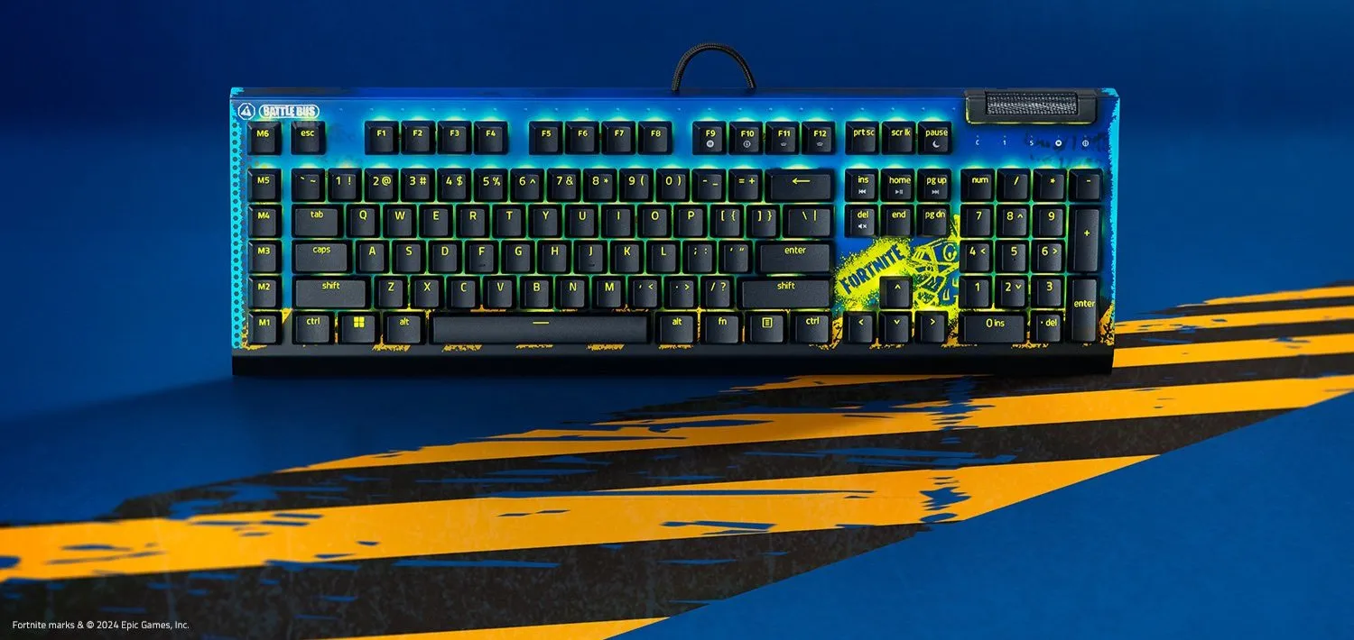 Razer BlackWidow V4 X 電競遊戲鍵盤 (英文 黃軸) - Fortnite Edition RZ03-04703600-R3M1