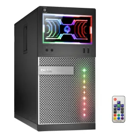 Refurbished (Good) - DELL OptiPlex Desktop PC with Customized Lights - Intel Core i5 4th Gen 4570 (3.20 GHz) 8 GB DDR3 RAM 256 GB Solid State Storage (SSD) Win 10 Pro 64-Bit Wi-Fi