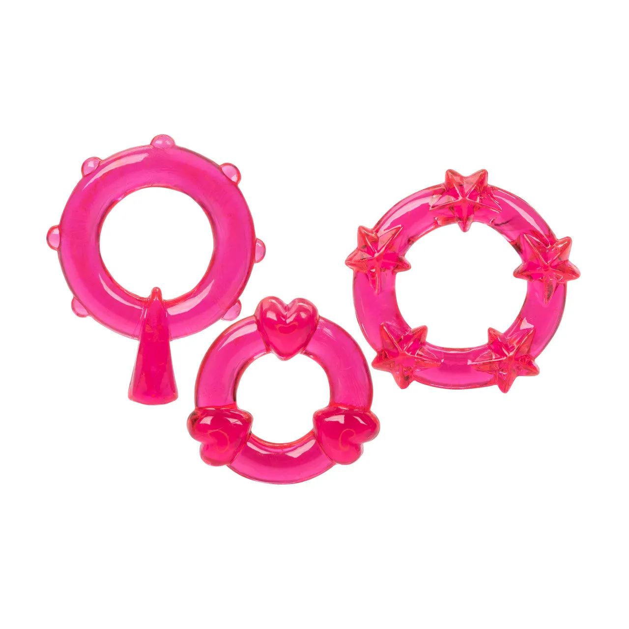 Rings! Magic C Rings Cock Rings (3 Piece Set) - Red