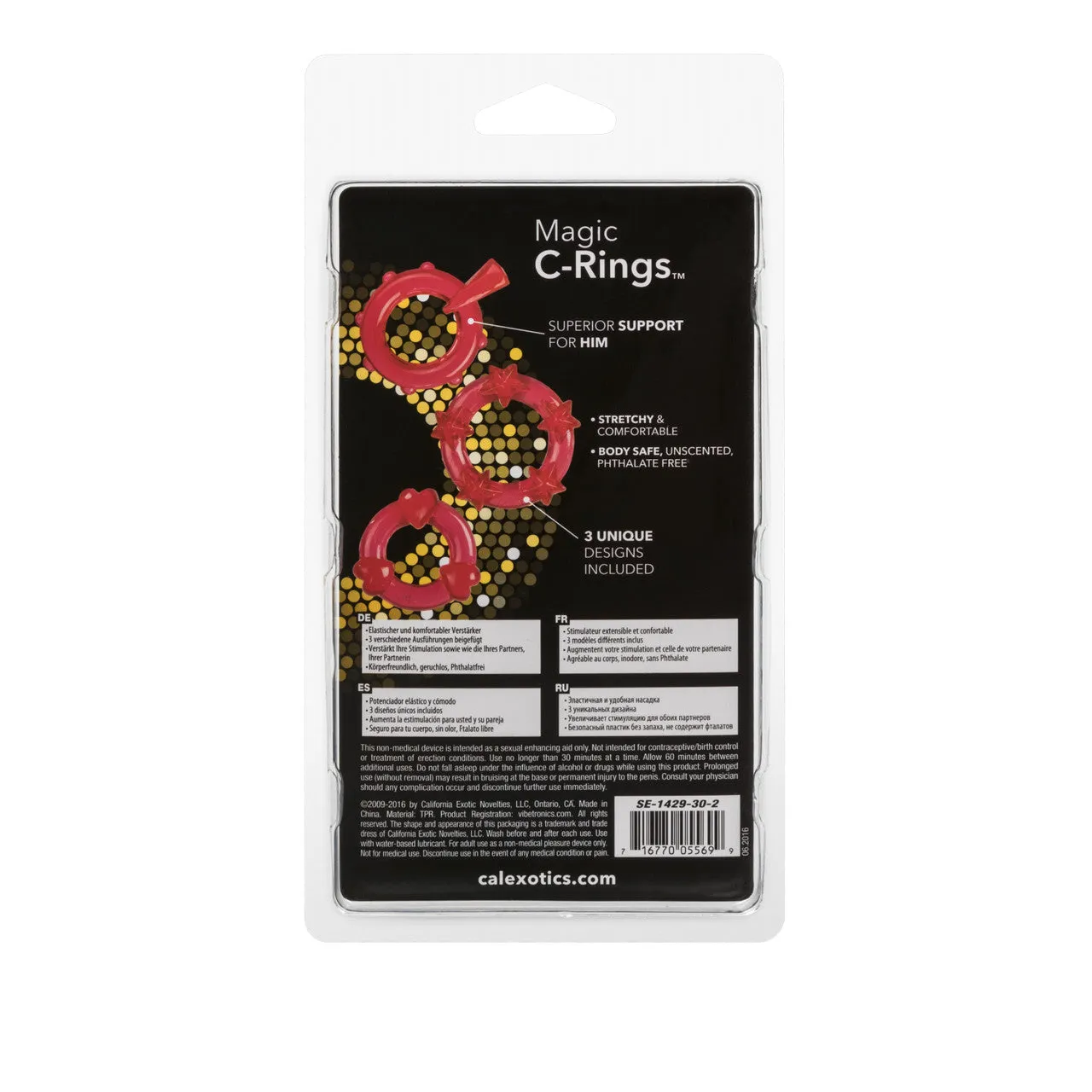 Rings! Magic C Rings Cock Rings (3 Piece Set) - Red