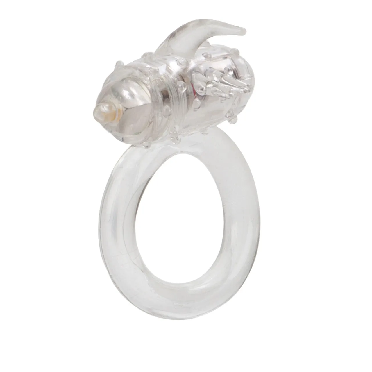 Rings! One Touch Nubby Vibrating Cock Ring - Clear