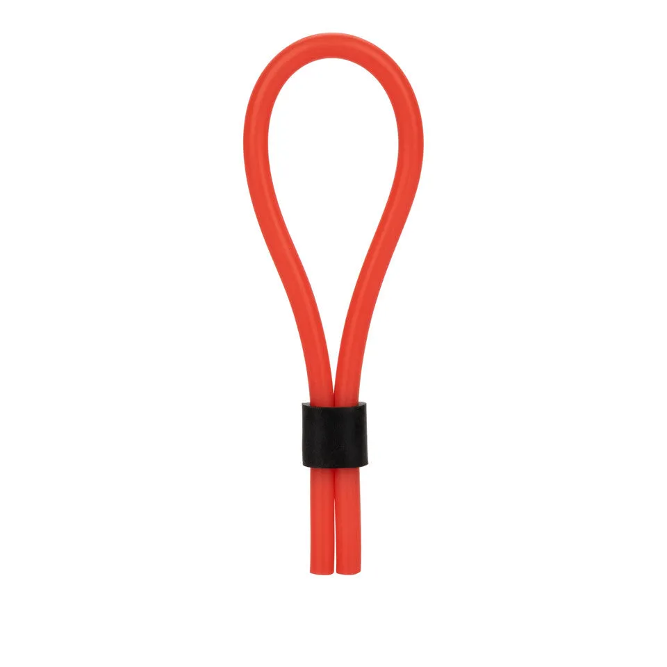 Rings! Silicone Stud Lasso Cock Ring - Red