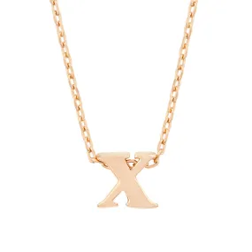 Rosegold Finish Initial X Pendant