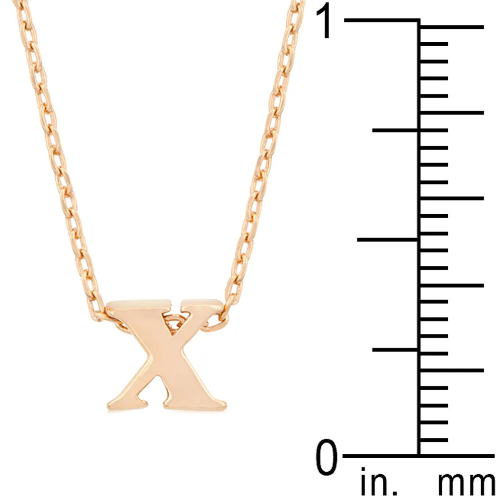 Rosegold Finish Initial X Pendant