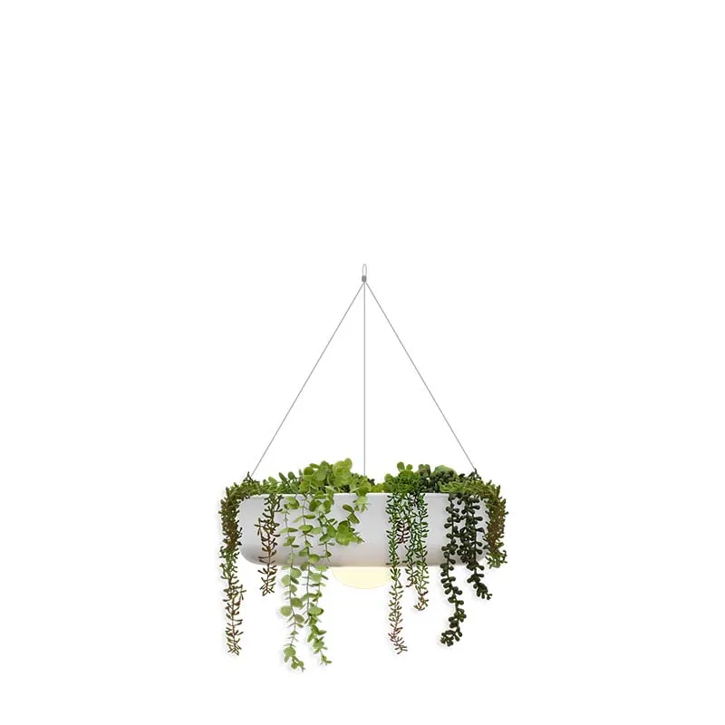 Round hanging planter with cordless lighting ELBA 39