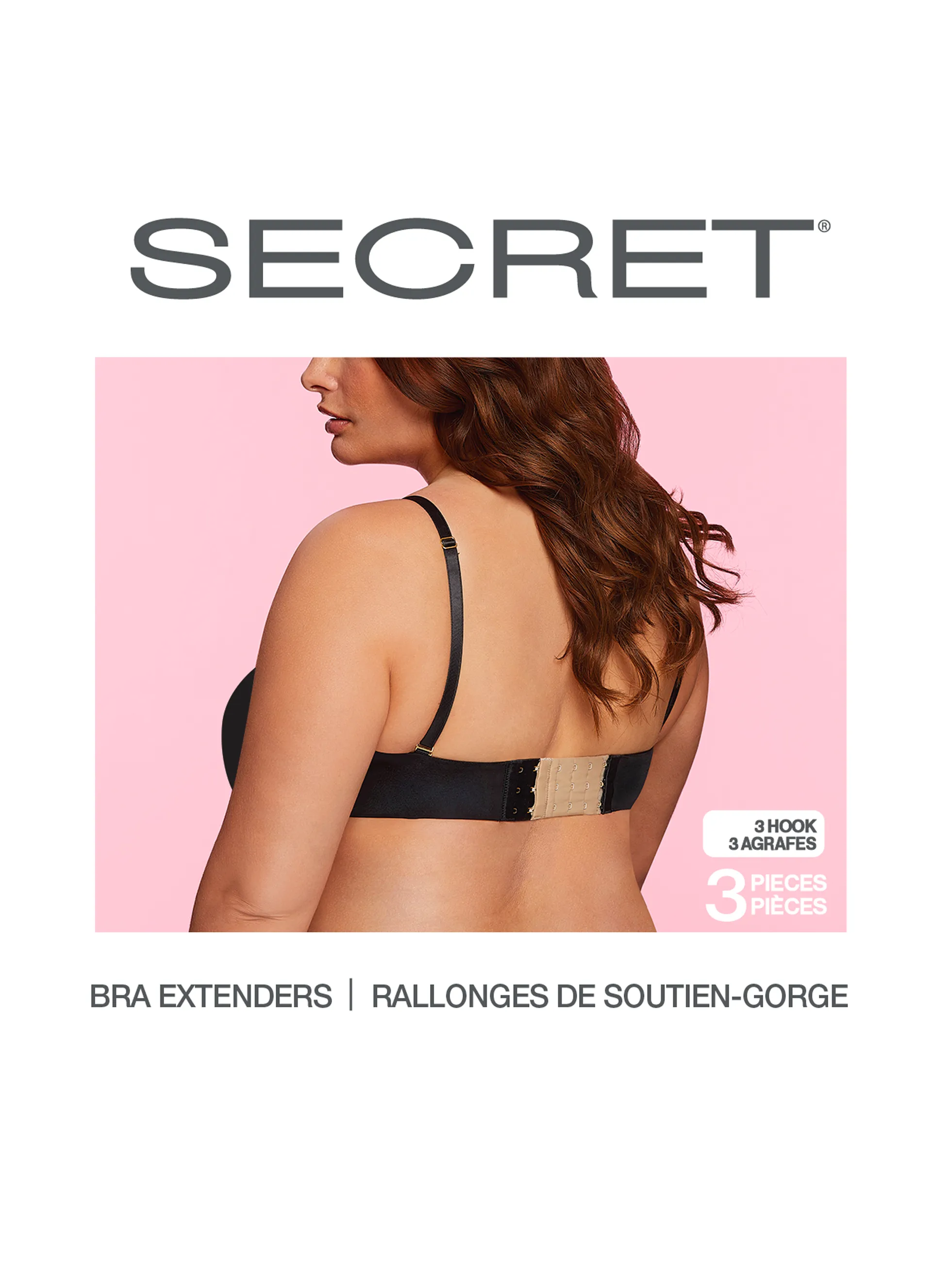 SECRET® 3-Hook Bra Extenders - 3 Pieces