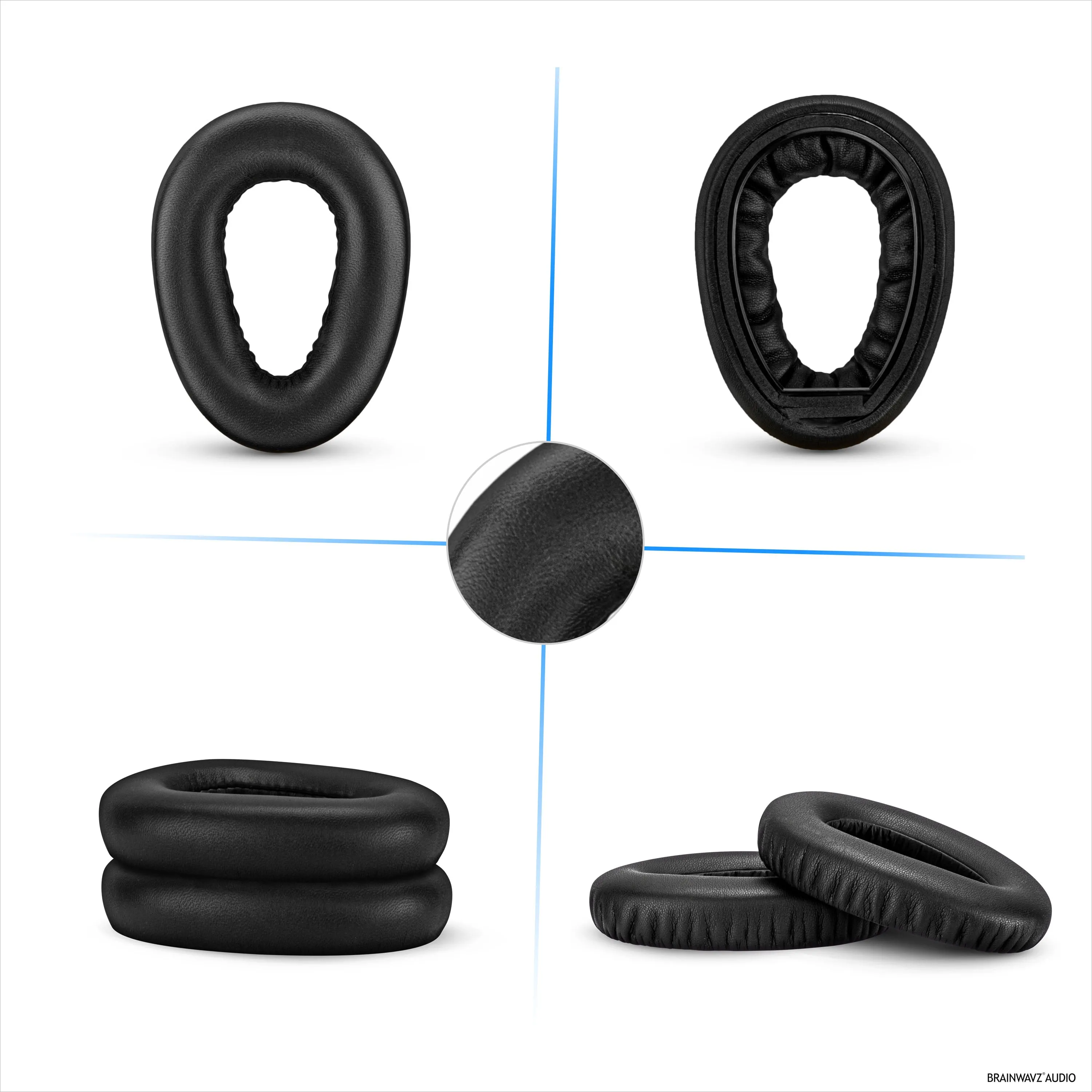 Sheepskin Leather Earpads for Sennheiser PXC480, PXC550, PXC 550-II, MB660 UC, MB 660 MC Headphones, Soft, Replacement Cushions, Extra Comfort