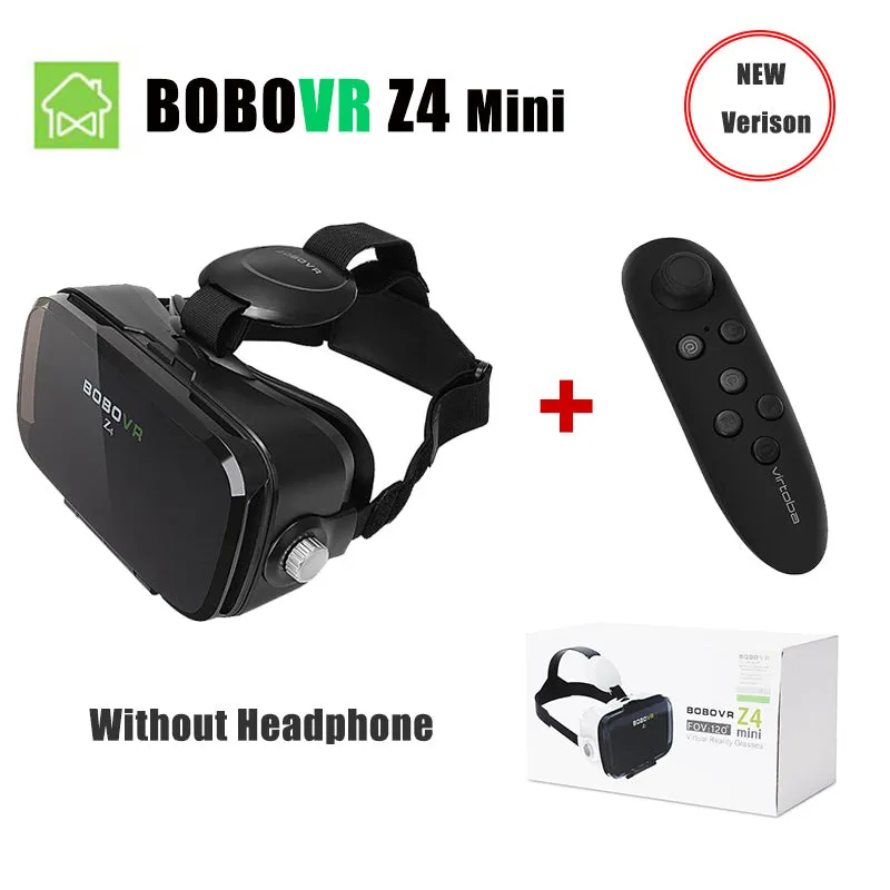 (Ship From RU) BOBOVR Z4 Mini Virtual Reality 3D glasses Cardboard 120 Degrees FOV VR Box Headset 3D with Bluetooth Remote