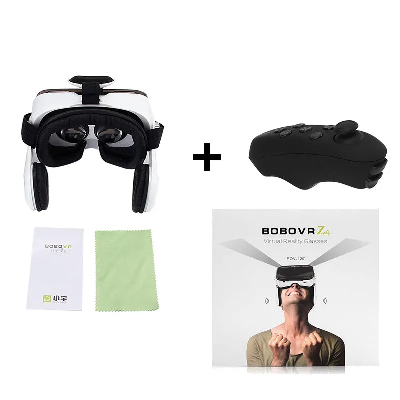 (Ship From RU) BOBOVR Z4 Mini Virtual Reality 3D glasses Cardboard 120 Degrees FOV VR Box Headset 3D with Bluetooth Remote