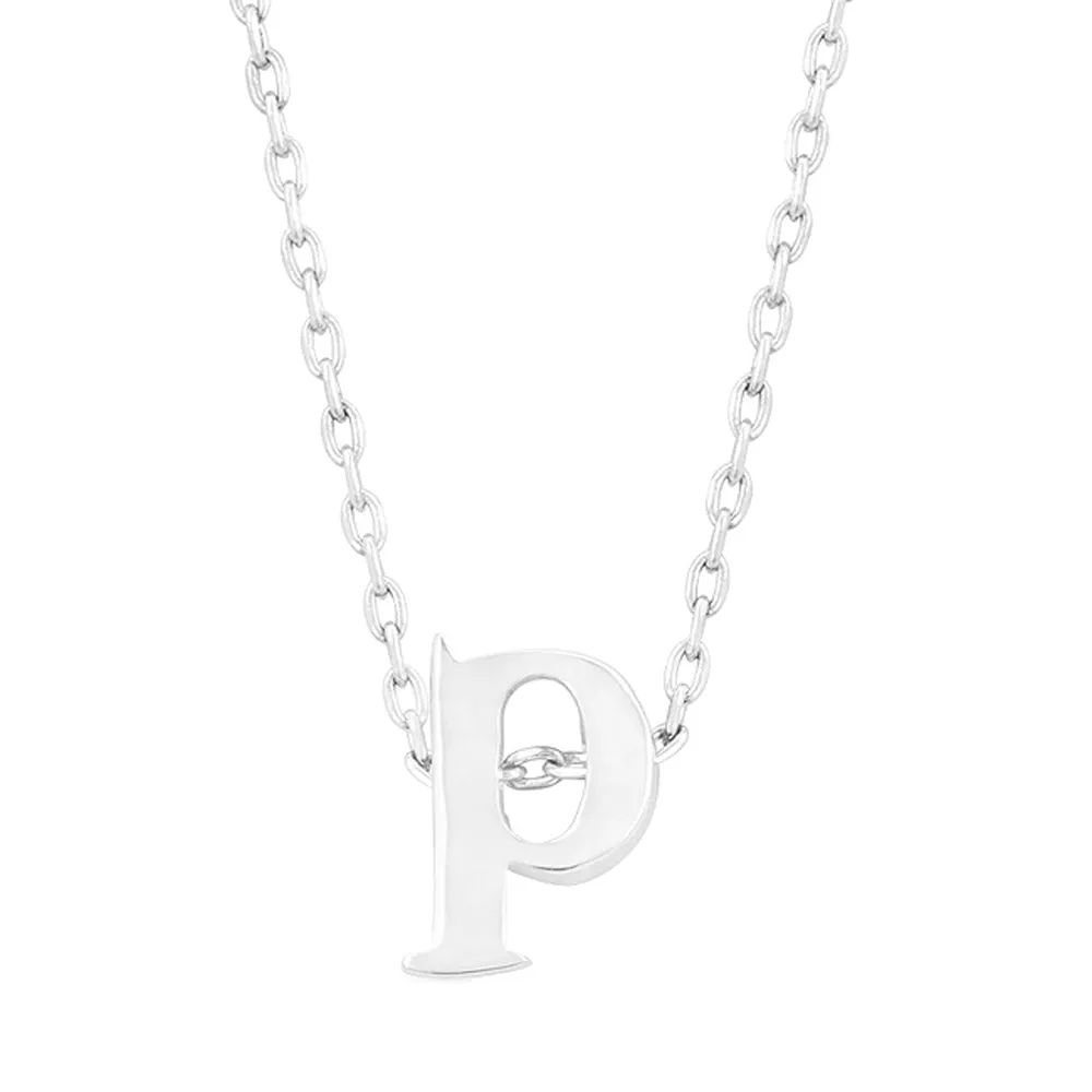 Silver Tone Finish Initial P Pendant