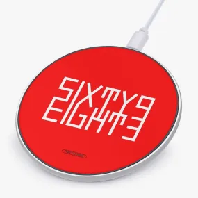 Sixty Eight 93 Logo White Red 10W Wireless Charger