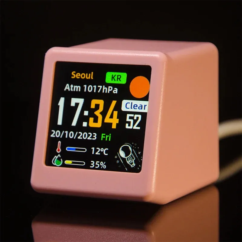 Smart Mini Wifi Weather Station and Clock - Cute and geeky. Fun Gifts!