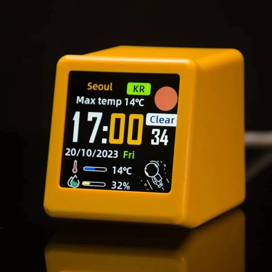 Smart Mini Wifi Weather Station and Clock - Cute and geeky. Fun Gifts!