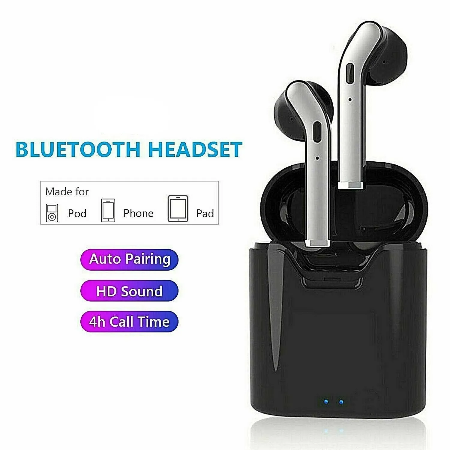 SMAXPRO™ HD Waterproof Bluetooth Earbuds: Charging Case & Mic (iOS/Android Wireless Earphones)