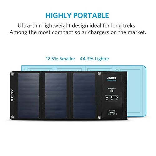 Solar Panel, Anker 21W 2-Port USB Portable Solar Charger with Foldable Panel, PowerPort Solar for iPhone 11/Xs/XS Max/XR/X/8/7, iPad Pro/Air/Mini, Galaxy S9/S8/S7/S6, and More