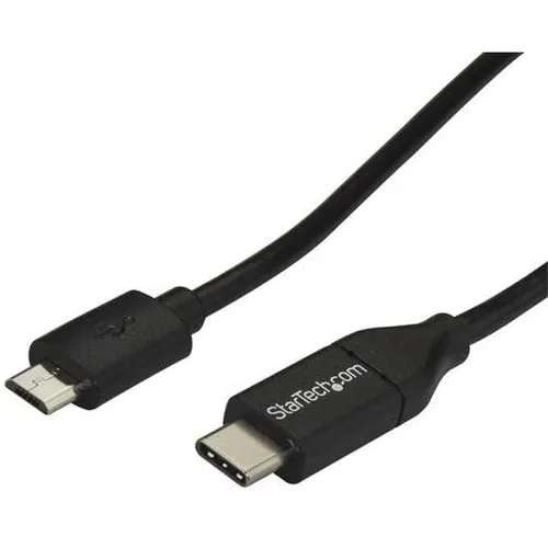 StarTech.com 2m 6 ft USB C to Micro USB Cable - M/M - USB 2.0 - USB-C to Micro USB Charge Cable - USB 2.0 Type C to Micro B Cable - 2 m USB Data Transfer Cable for Hard Drive, Cellular Phone, Tablet, Notebook, Desktop Computer, External Hard Drive, Wall C