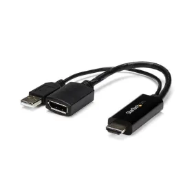 Startech.Com 4K 30Hz Hdmi To Displayport Video Adapter W/ Usb Power - 6 In - Hdmi 1.4 (Male) To Dp 1.2 (Female) Active M