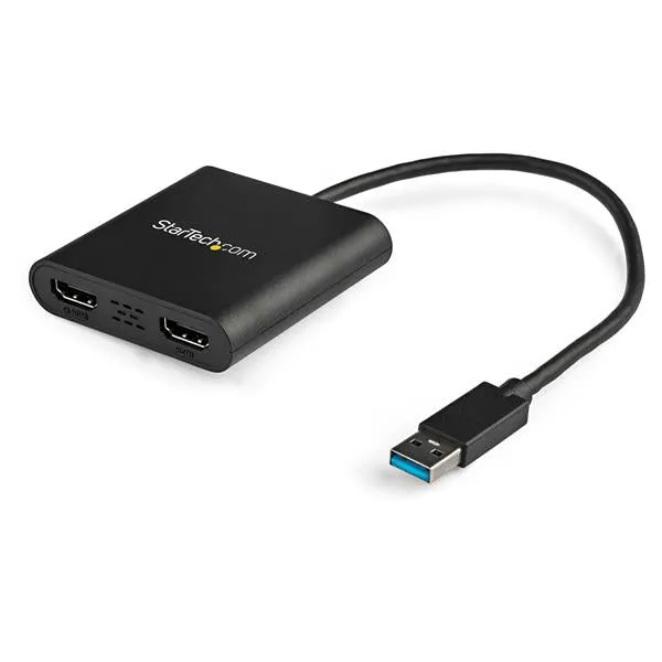 Startech.Com Usb 3.0 To Dual Hdmi Adapter, 1X 4K 30Hz & 1X 1080P, External Video & Graphics Card, Usb Type-A To Hdmi Dua