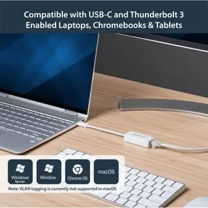 StarTech.com USB-C to Gigabit Network Adapter - White - USB 3.1 - Realtek RTL8153 - 1 Port(s) - 1 - Twisted Pair - 10/100/1000Base-T - Desktop