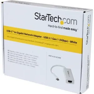 StarTech.com USB-C to Gigabit Network Adapter - White - USB 3.1 - Realtek RTL8153 - 1 Port(s) - 1 - Twisted Pair - 10/100/1000Base-T - Desktop