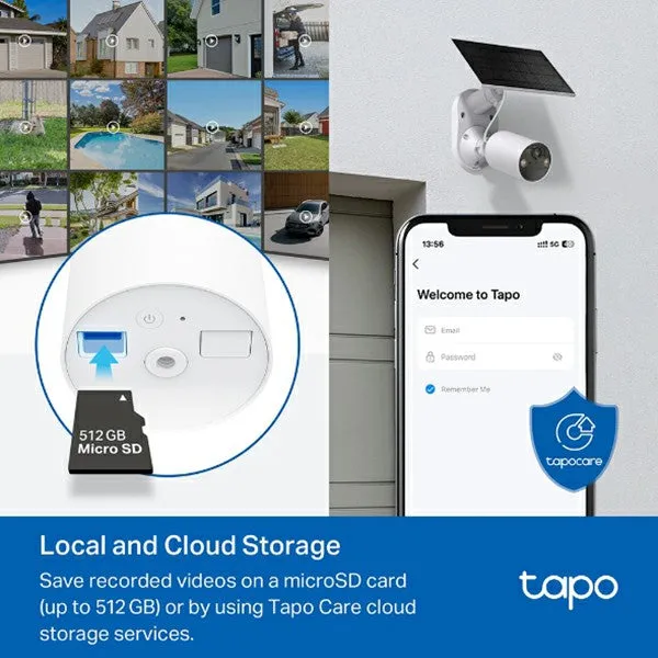 Tapo 2K Solar-Powered Security Camera with Kit - White | Tapo C410 KIT