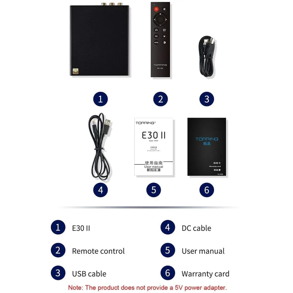 TOPPING E30 II 2× AK4493S Decoder DAC With Remote Control Hi-Res Decoder