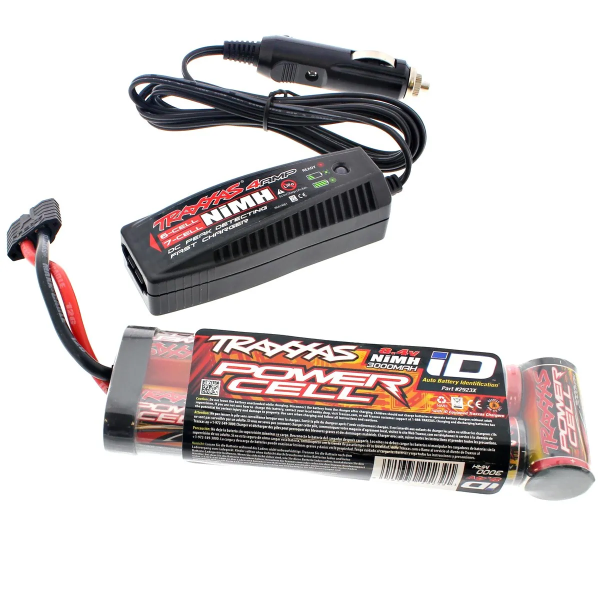 Traxxas 1/10 Slash 2WD 3000 mAh NiMH 8.4V iD Battery & 4 Amp Charger