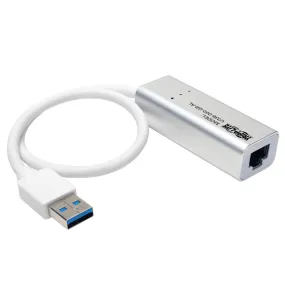 Tripp Lite Usb 3.0 Superspeed To Gigabit Ethernet Nic Network Adapter Rj45 10/100/1000 Aluminum White - Network Adapter