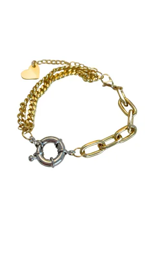 Two-tone Mixed Chain Bracelet