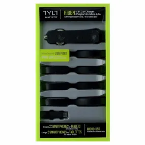 TYLT RIBBN Micro USB Car Charger for Phones and Tablets Black MIC-RIBBNBK-T