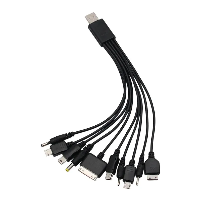 Universal USB To Multi Plug Cell Phone Charger Cable 10 to 1 USB Cable For Samsung Xiaomi Huawei Google OPPO Vivo Charger Cable