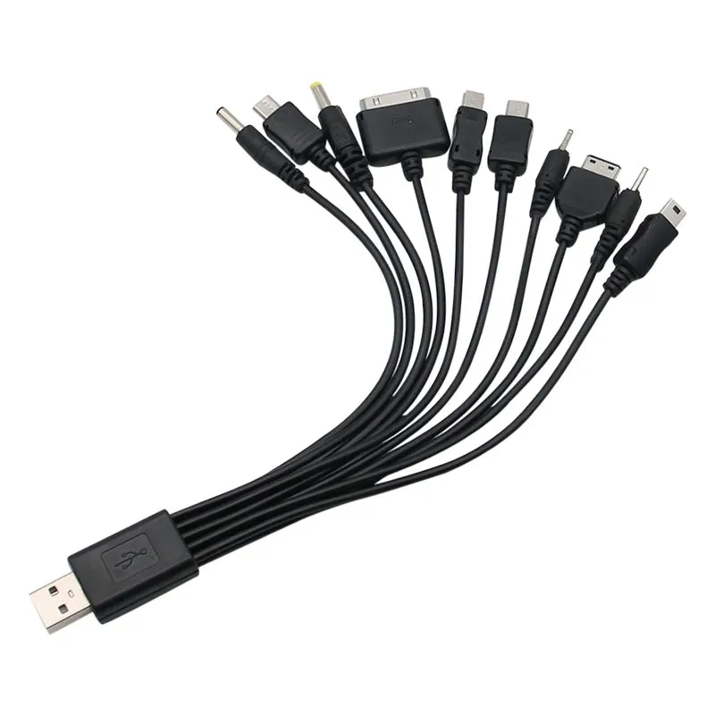 Universal USB To Multi Plug Cell Phone Charger Cable 10 to 1 USB Cable For Samsung Xiaomi Huawei Google OPPO Vivo Charger Cable