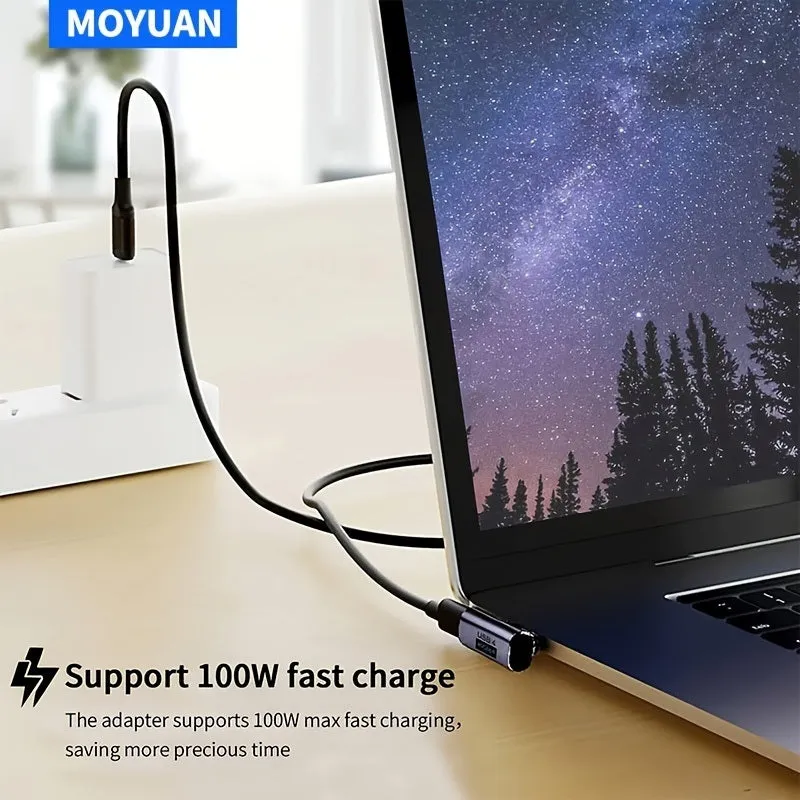 USB C Adapter; 90 Degree Right Angle ; Type C Male To Female Adapter Extender Support 100W Fast Charging 40Gbps Data Transfer 8K@60Hz Video Output For Laptops; Tablets; Mobile Phones