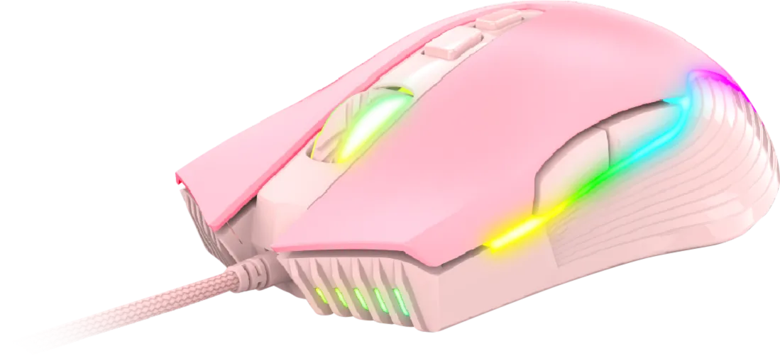 USB RGB Optical Gaming Mouse - 6400dpi (Pink)