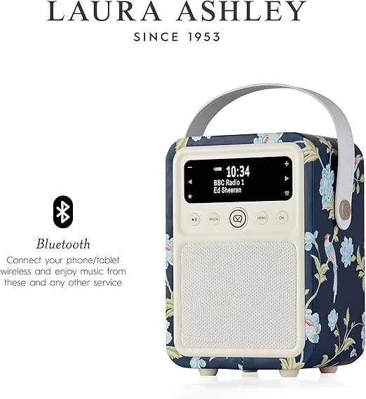 VQ Monty DAB  Radio with Bluetooth Speaker by Laura Ashley (Elveden Navy)