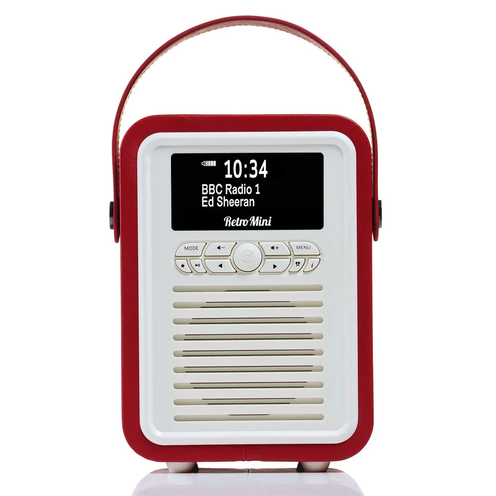 VQ Retro Mini DAB  Portable Radio with Bluetooth Speaker (Red)