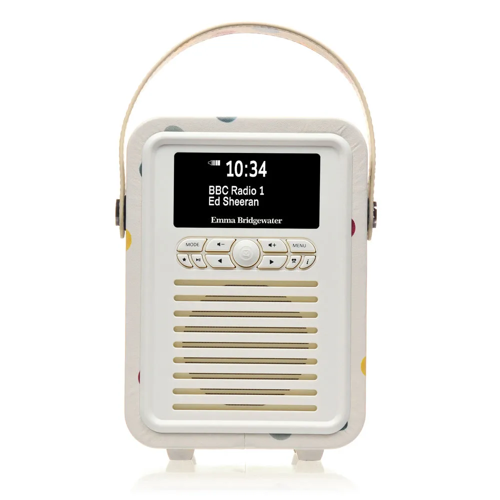 VQ Retro Mini DAB  Radio with Bluetooth Speaker by Emma Bridgewater (Polka Dot)