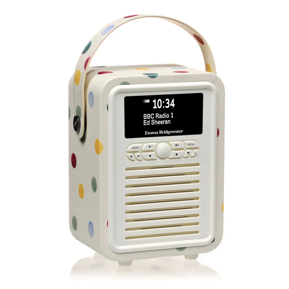 VQ Retro Mini DAB  Radio with Bluetooth Speaker by Emma Bridgewater (Polka Dot)